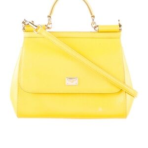 Dolce & Gabbana Yellow Leather Handbag